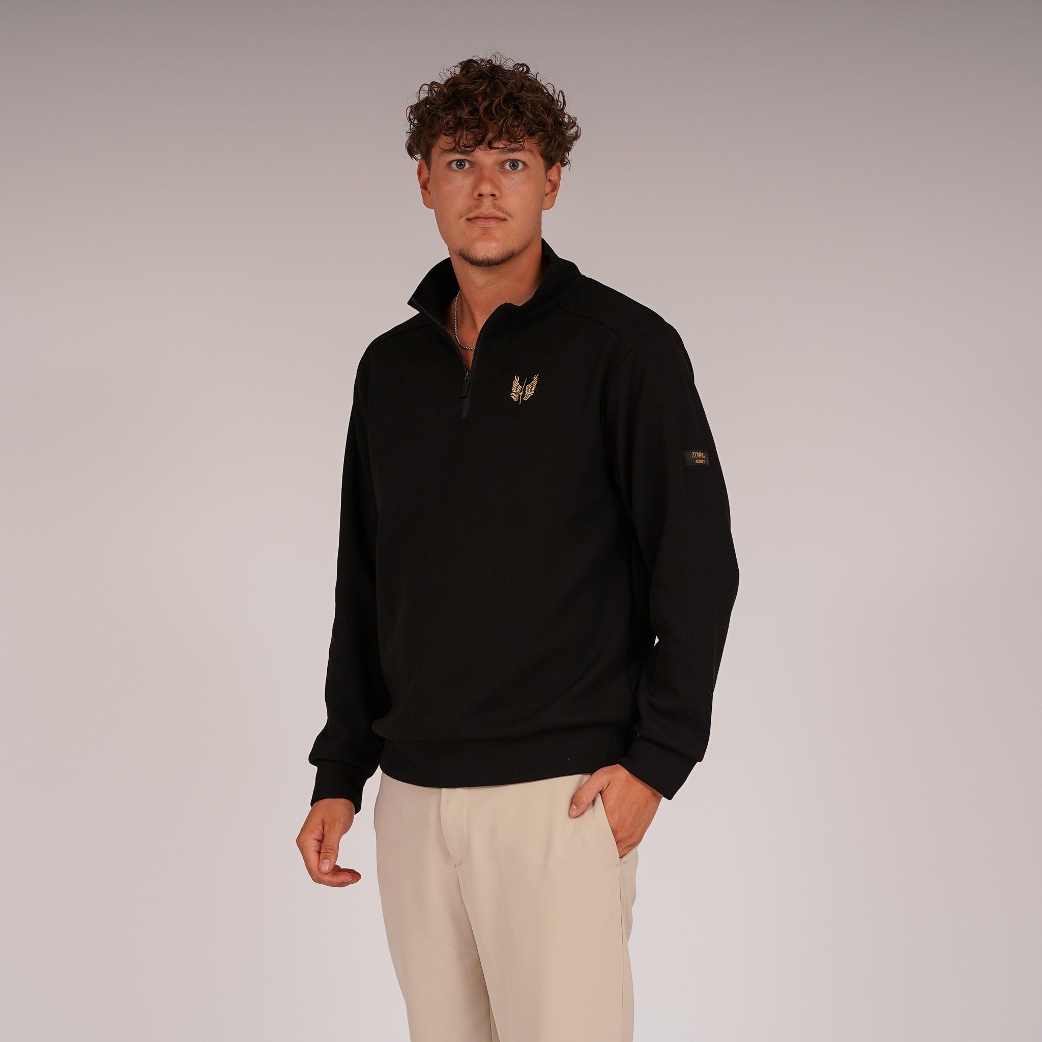 Viertel Reißverschluss Pullover aus Wollgemisch