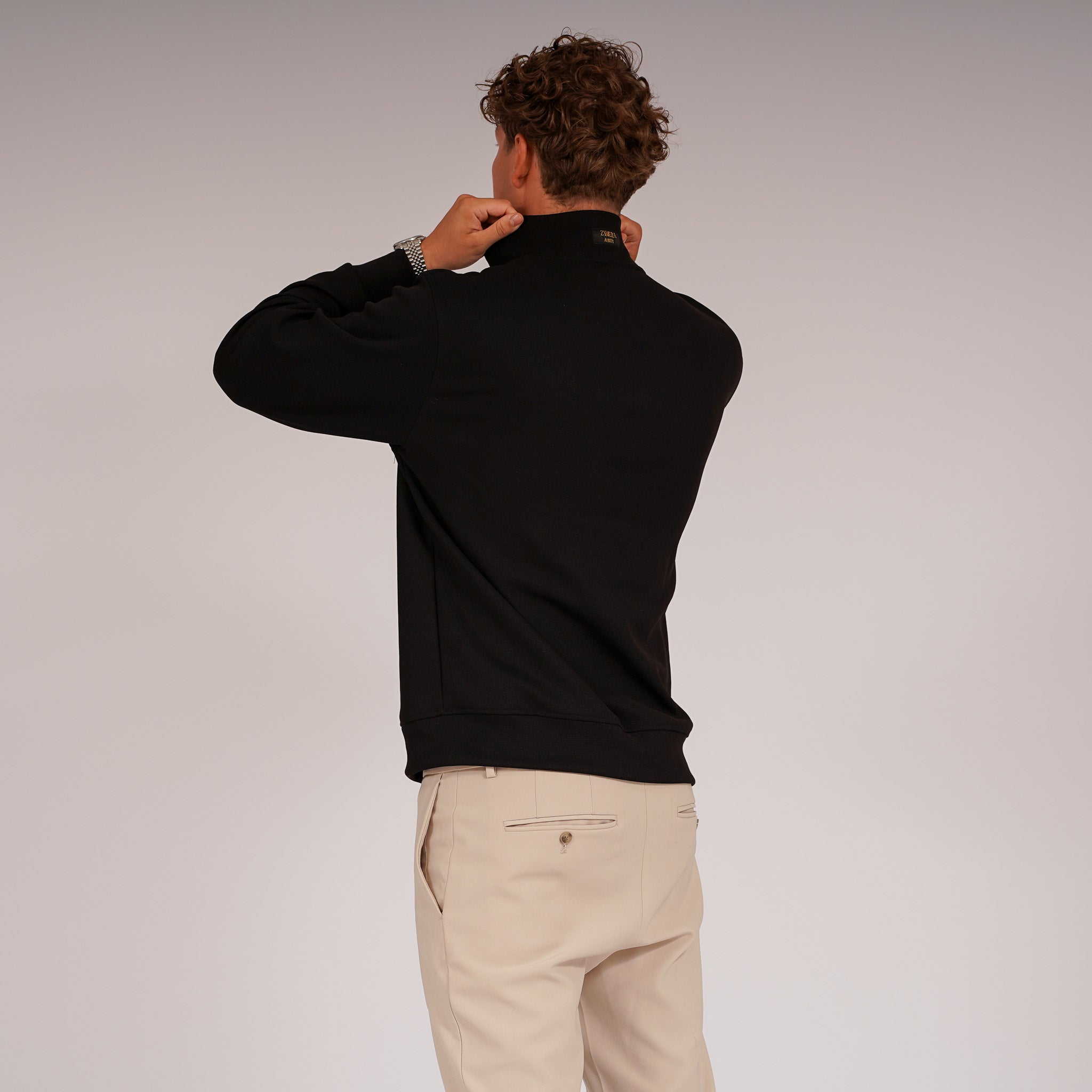 Viertel Reißverschluss Pullover aus Wollgemisch