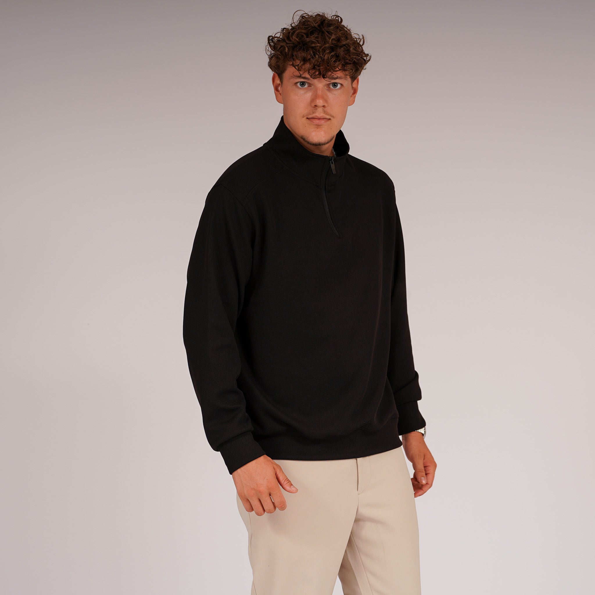 Viertel Reißverschluss Pullover aus Wollgemisch