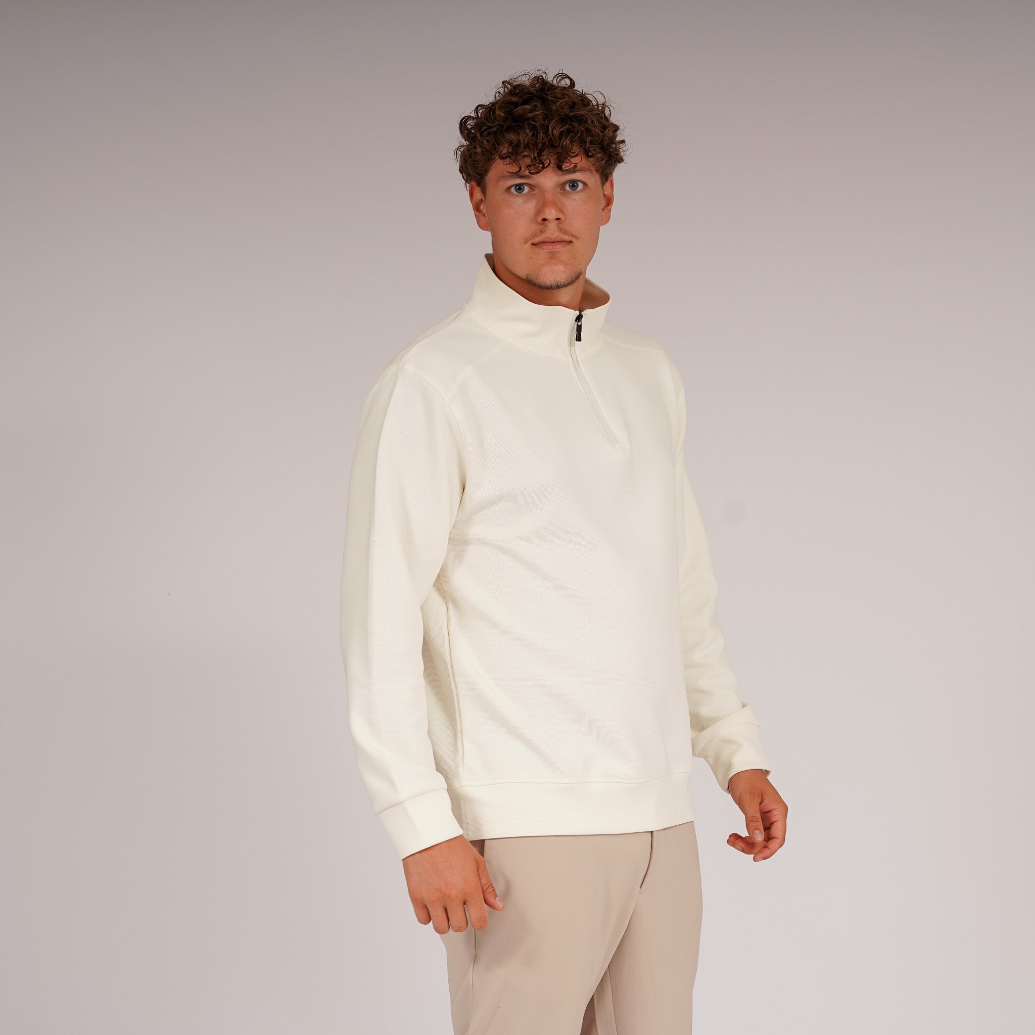 Viertel Reißverschluss Pullover aus Wollgemisch