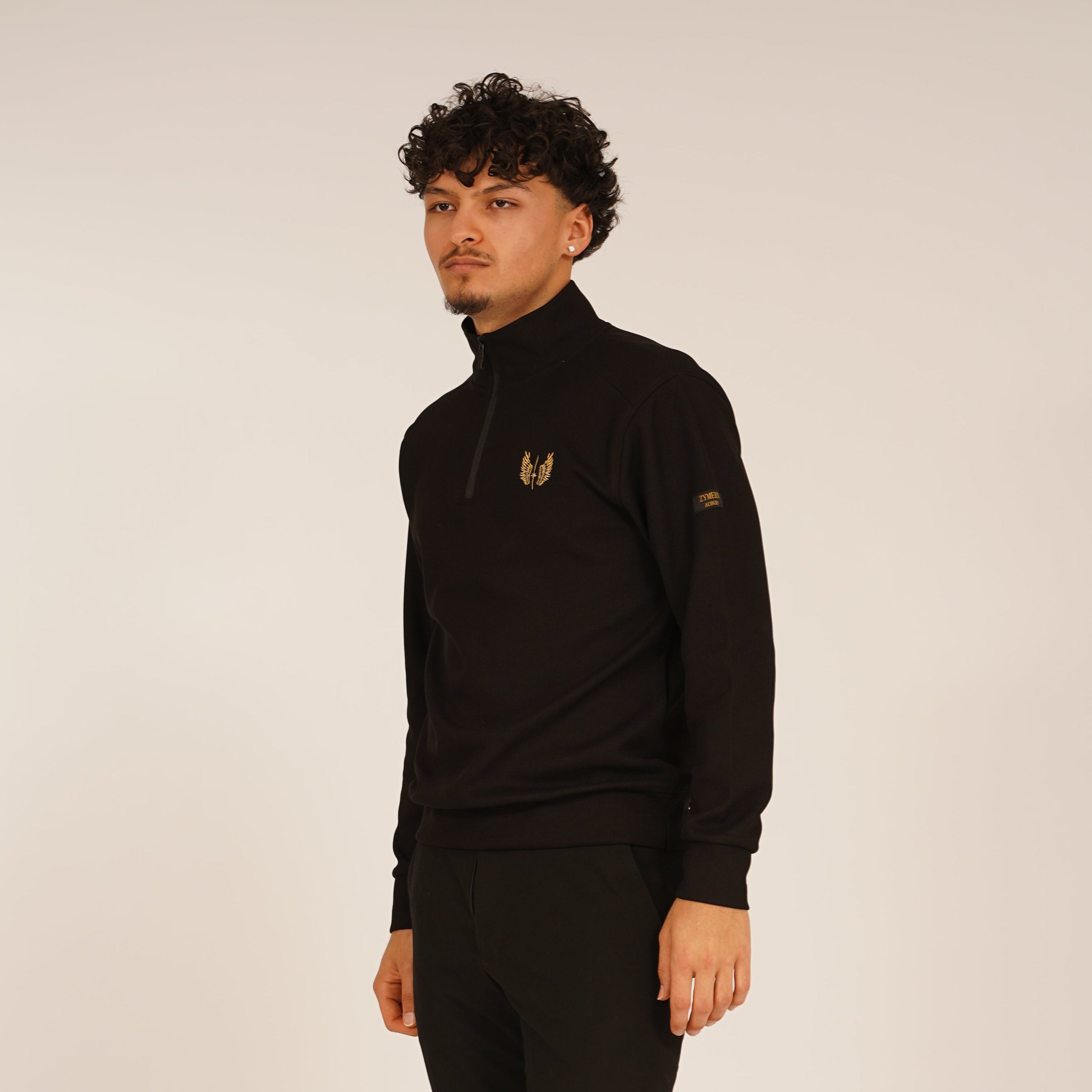 Viertel Reißverschluss Pullover aus Wollgemisch