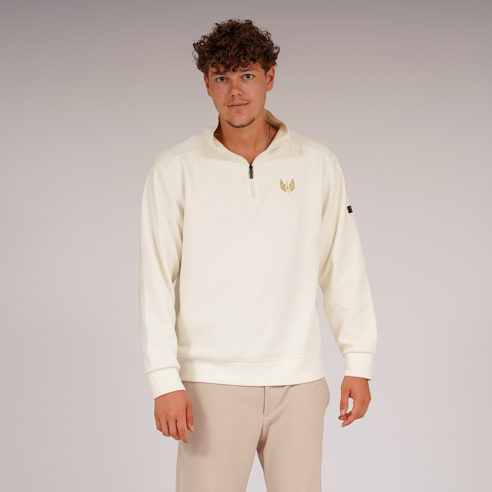 Viertel Reißverschluss Pullover aus Wollgemisch