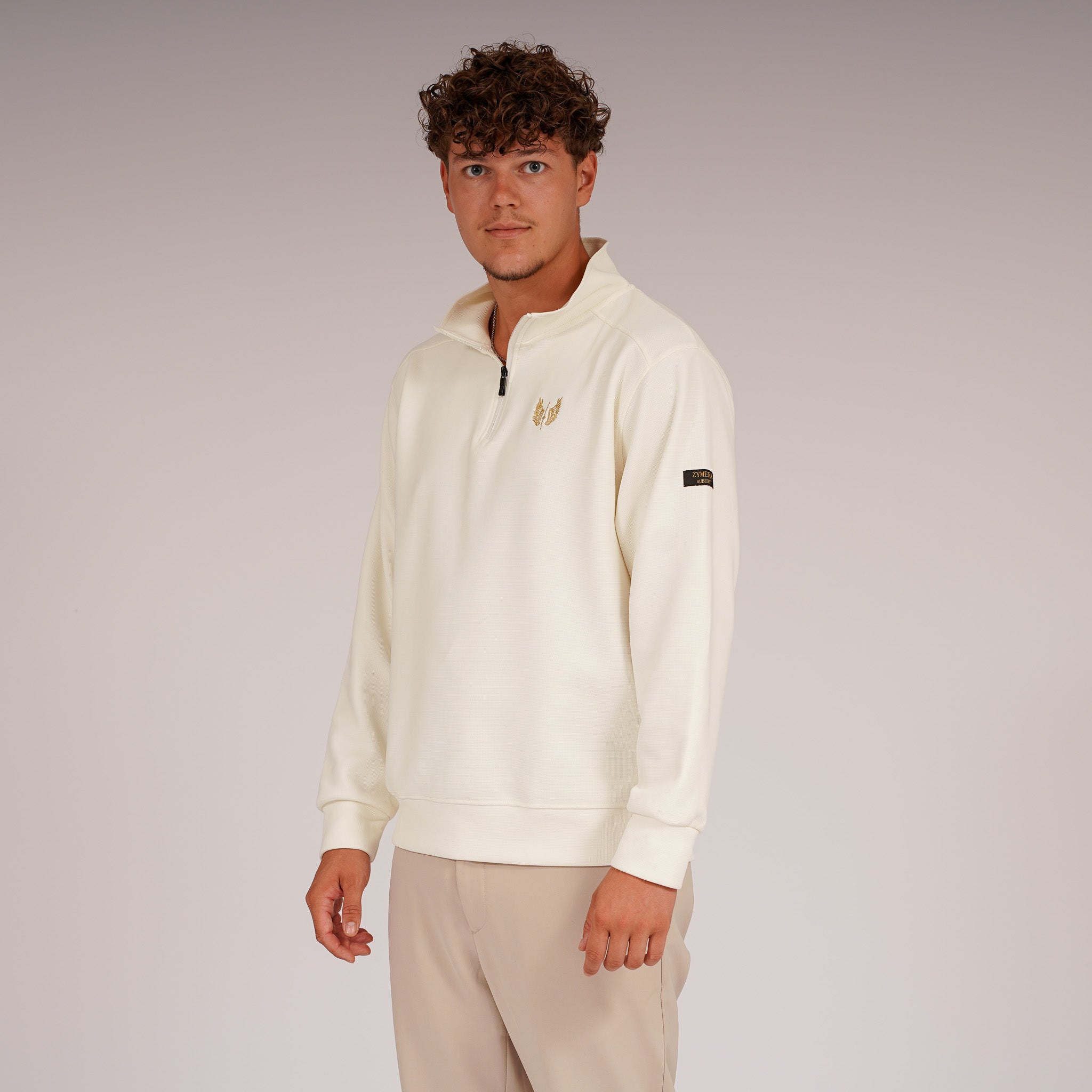 Viertel Reißverschluss Pullover aus Wollgemisch