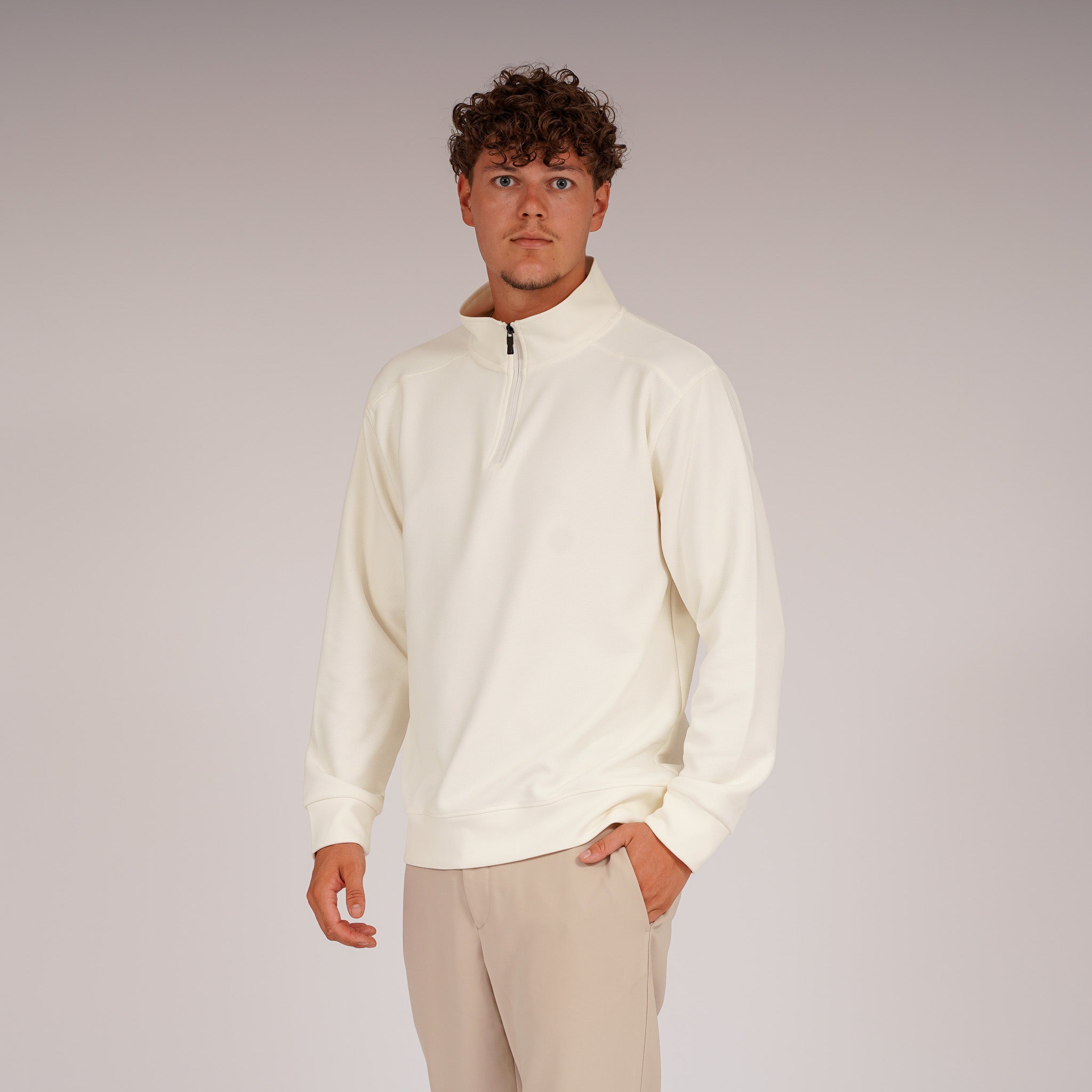 Viertel Reißverschluss Pullover aus Wollgemisch